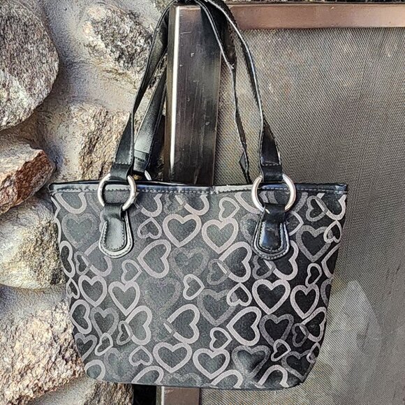 Target Black Vinyl Hearts Mini Tote Bag - Picture 7 of 15